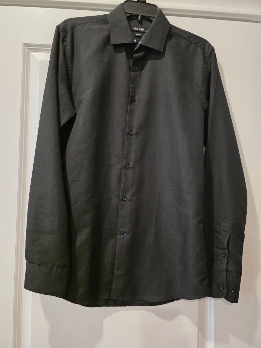 Men's Black Nine West Slim Fit Dress Shirt - Picture 1 of 1